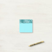 Post-it® Parties scintillant Turquoise personnalisée Éclat  (Sur un bureau)