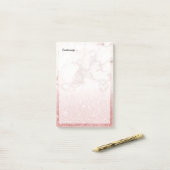 Post-it® Parties scintillantes roses Ombre de marbre blanc (Sur un bureau)