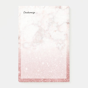 Post-it® Parties scintillantes roses Ombre de marbre blanc