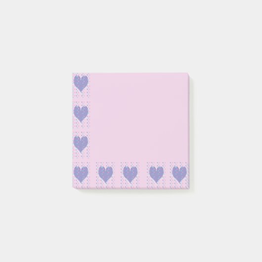 Post-it® Pastel Big Heart Small Hearts Design Post-It Notes (Devant)