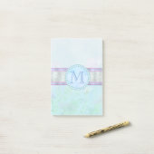 Post-it® Pastel Blue Floral Monogramme (Sur un bureau)