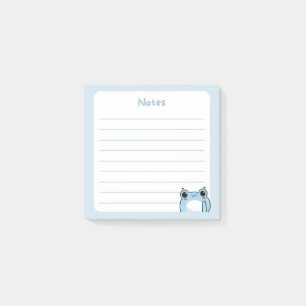 Post-it® Pastel Blue Kawaii Shy Blushing Chibi Frog