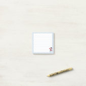 Post-it® Pastel Blue Stripes, Chic Waving Snowman (Sur un bureau)