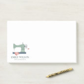POST-IT® PASTEL BLUSH AQUA VERT ROSE SEWING MACHINE TAILEUR (Sur un bureau)