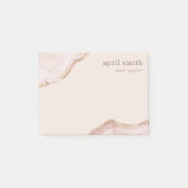 Post-it® Pastel Blush doux Rose Or Agate Marbre Texture (Devant)