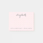Post-it® Pastel Blush & Grey Quatrefoil Motif Nom personnal (Devant)