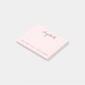 Post-it® Pastel Blush & Grey Quatrefoil Motif Nom personnal (Incliné)