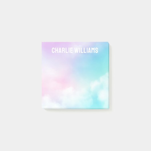 Post-it® Pastel ciel nuages nom moderne (Devant)