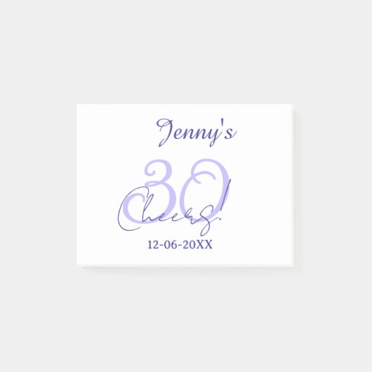 Post-it® Pastel félicite 30 ans violet élégant nom da (Devant)
