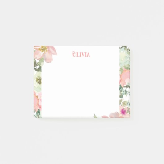 Post-it® Pastel Floral Personnalisé (Devant)