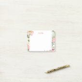Post-it® Pastel Floral Personnalisé (Sur un bureau)