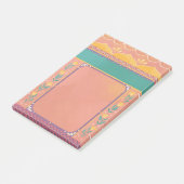 Post-it® Pastel floral rose vif mignon motif indien (Incliné)