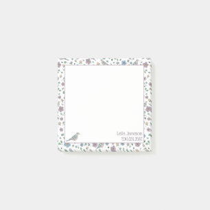Post-it® Pastel Garden Flowers and Doves Nom du Motif