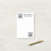 Post-it® Pastel goth kitty chat crâne de sucre avec votre n (Sur un bureau)