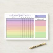 Post-it® Pastel Gradient Weekly Habit Tracker (Sur un bureau)