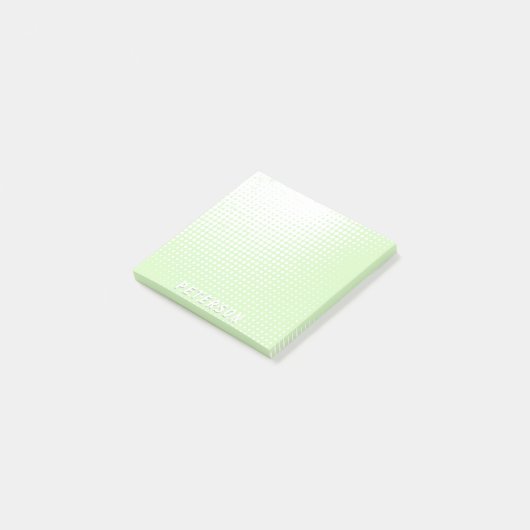 Post-it® Pastel green halftone gradient chic custom name (Incliné)