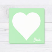 Post-it® Pastel Green Heart Stick Notes avec nom