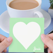 Post-it® Pastel Green Heart Stick Notes avec nom