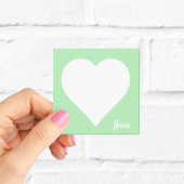 Post-it® Pastel Green Heart Stick Notes avec nom