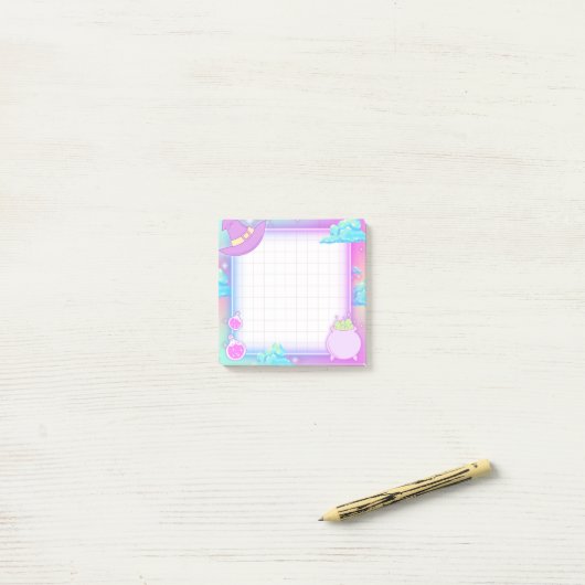 Post-it® Pastel Halloween Witchy (Sur un bureau)