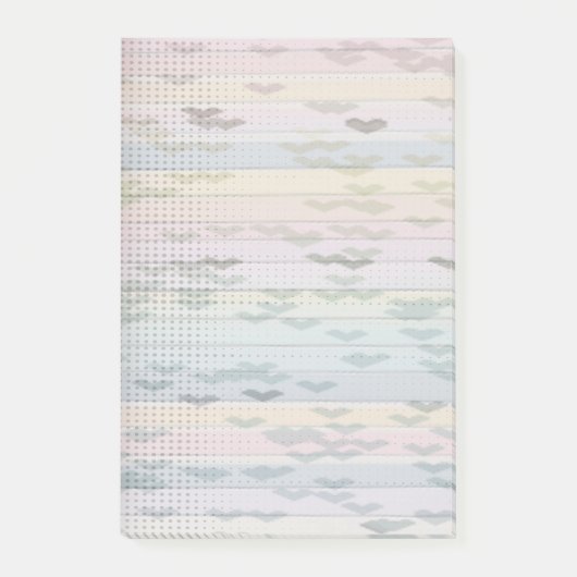 Post-it® Pastel Hearts and Dots Rainbow Post il note (Devant)