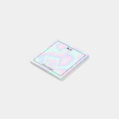 Post-it® Pastel Holographique Texture Monogramme Initiales (Incliné)