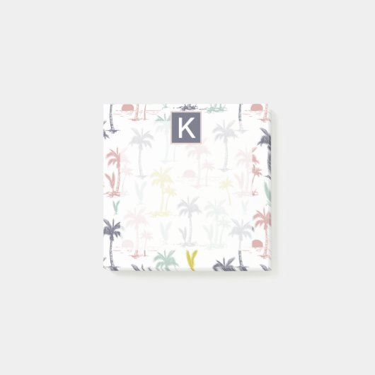 Post-it® Pastel Palm Tree by the Beach Motif (Devant)