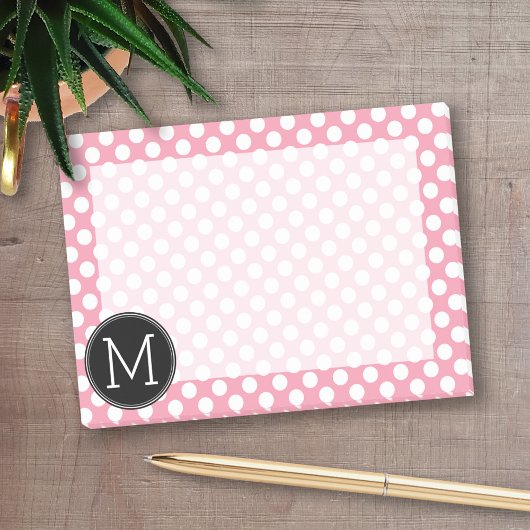 Post-it® Pastel Pink and Black Polka Dots Custom