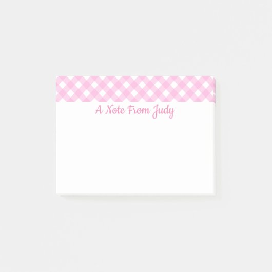 Post-it® Pastel Pink En vichy Motif (Devant)