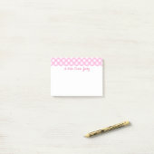 Post-it® Pastel Pink En vichy Motif (Sur un bureau)