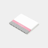 Post-it® Pastel Pink et Grey Chevrons Nom personnalisé (Incliné)