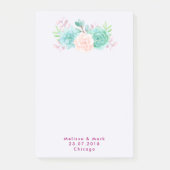 Post-it® Pastel Pink & Green Floral Bouquet Mariage (Devant)