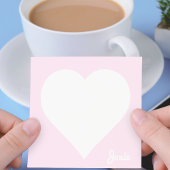 Post-it® Pastel Pink Heart Post-it Notes avec nom