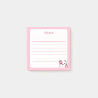 Pastel Pink Kawaii Chibi Kitty Waving Chat Bonjour