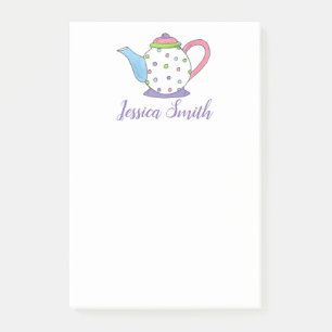 Post-it® Pastel Polka Dot Teapot Party Cadeau Poster son