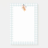Post-it® Pastel Poudre bleue Plaid Check Noël cloches (Devant)