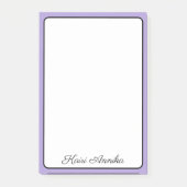 Post-it® Pastel Purple Border Professionnel Nom simple (Devant)