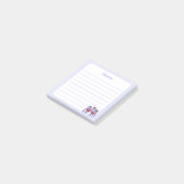 Post-it® Pastel Purple Kawaii Chibi Frog Holding Coeurs (Incliné)