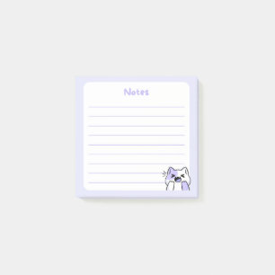 Post-it® Pastel Purple Kawaii Chibi Rire Kitty Chat