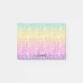 Post-it® Pastel Rainbow avec nom en script Personnalisé (Devant)