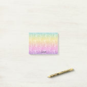 Post-it® Pastel Rainbow avec nom en script Personnalisé (Sur un bureau)