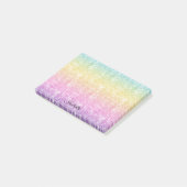 Post-it® Pastel Rainbow avec nom en script Personnalisé (Incliné)