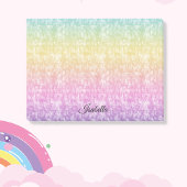 Post-it® Pastel Rainbow avec nom en script Personnalisé