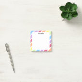 Post-it® Pastel Rainbow Diagonal Stripes Nom | Personnalise (Bureau)