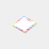 Post-it® Pastel Rainbow Diagonal Stripes Nom | Personnalise (Incliné)