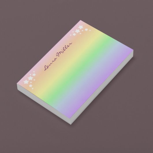 Post-it® Pastel Rainbow et Stars Personnalisé