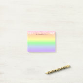 Post-it® Pastel Rainbow et Stars Personnalisé (Sur un bureau)