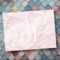 Pastel rose effondré papier plié monogramme person