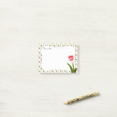 Post-it® Pastel rose Tulip Printemps florale Photographie (Sur un bureau)