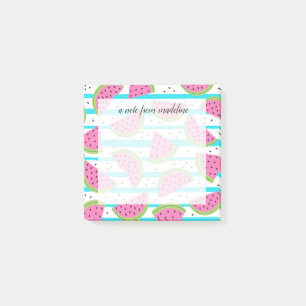 Post-it® Pastèque au néon sur le motif de rayures